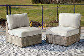 Orleans Furniture - Ashley Furniture - Calworth Outdoor - Armless Chair w/Cushion (Set of 2) / Beige - P458-846